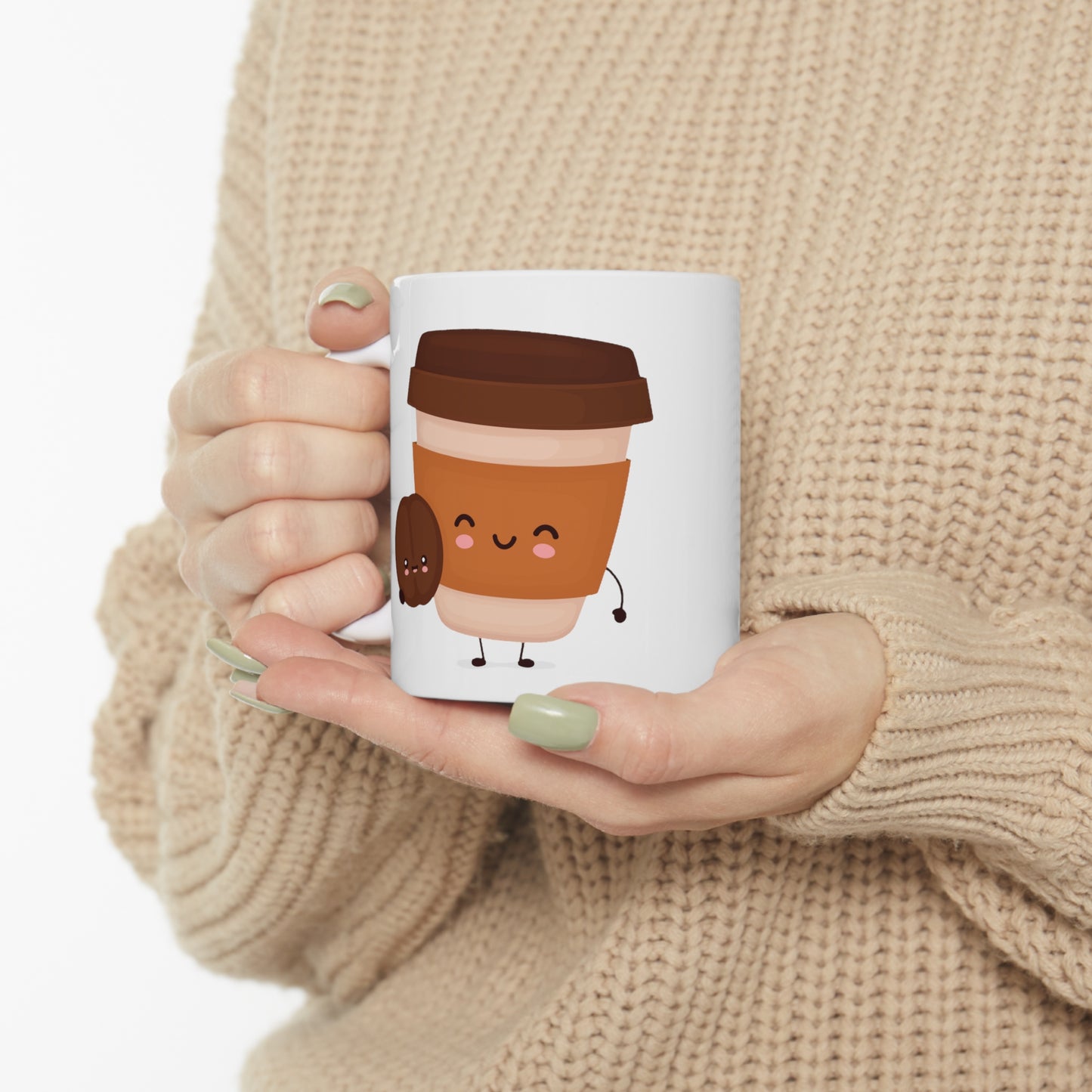 Coffee Ceramic Mug (White) - 11oz